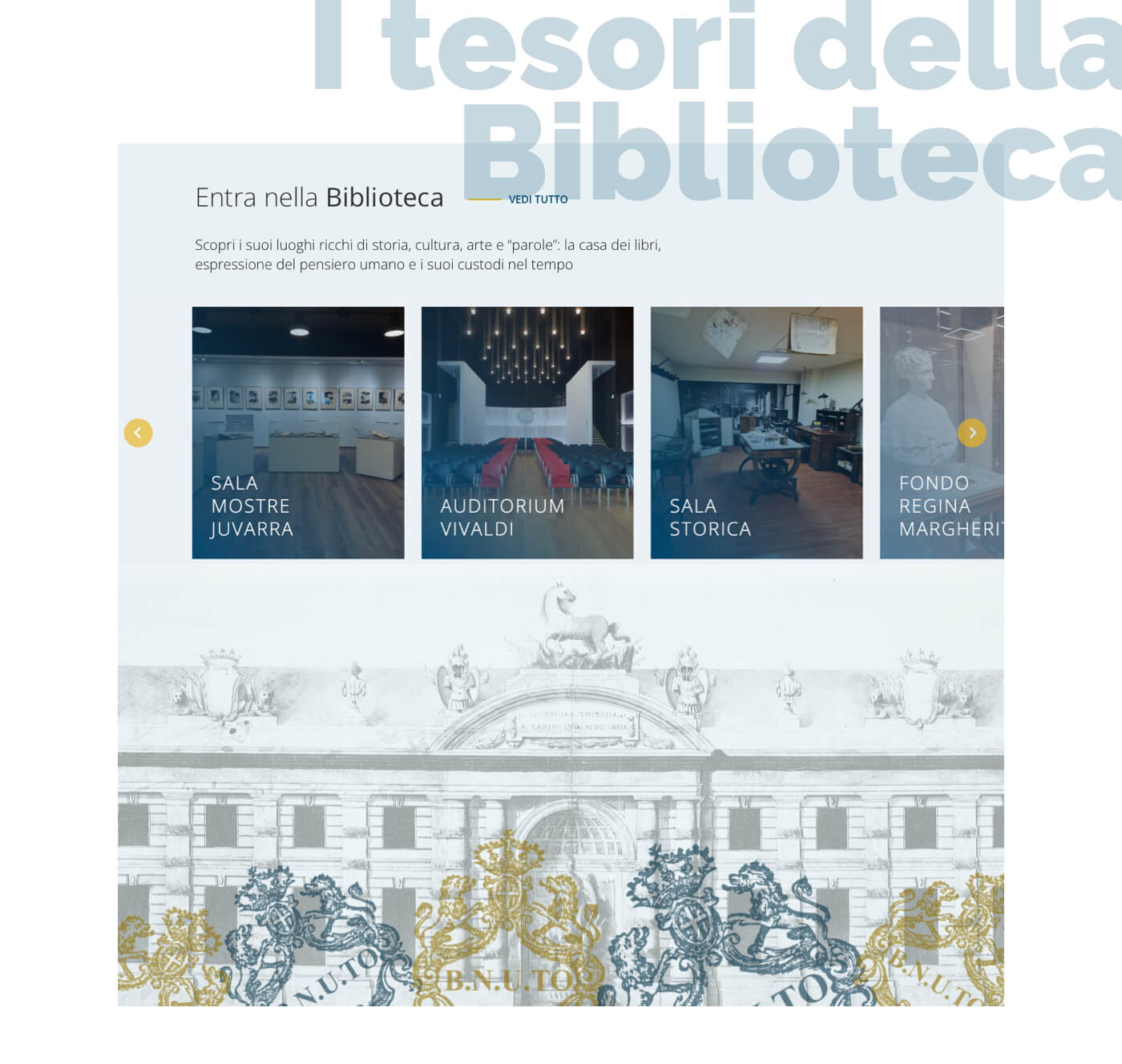 Biblioteca Nazionale Universitaria di Torino homepage screen